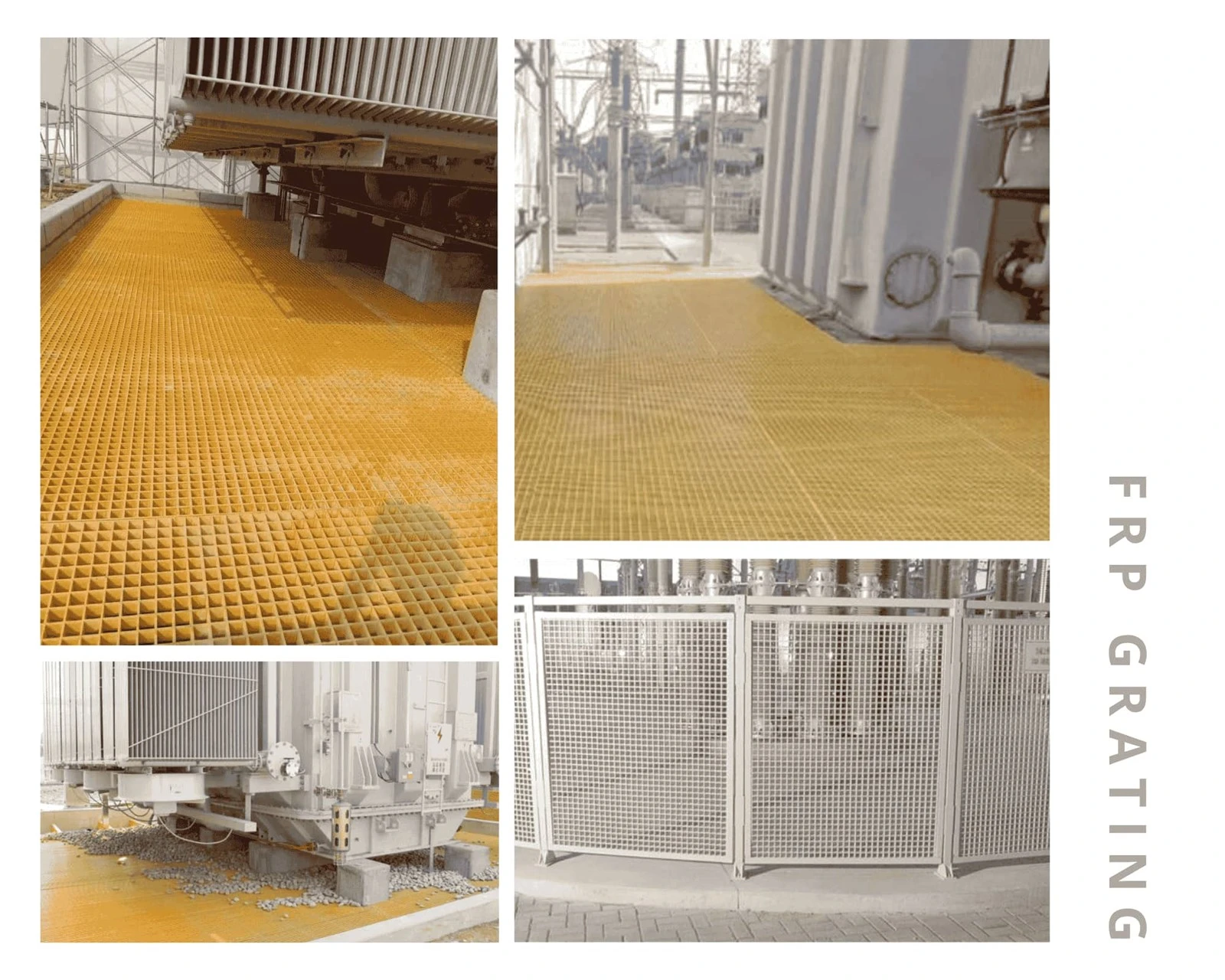 FRP Grating Installed at Electrical Substation Platform FRP Grating Installed at Electrical Substation Platform